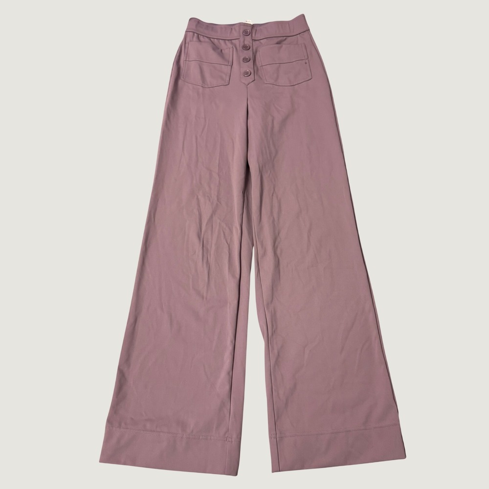 Halara High Waisted Wide Leg Pants Dusty Purple Button Fly XS